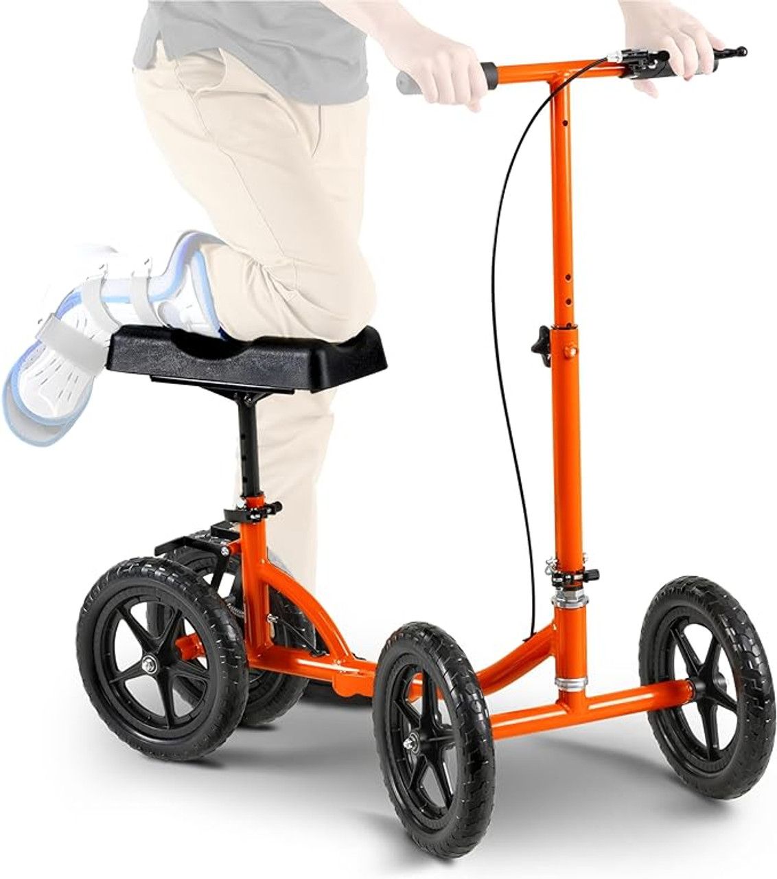 SuperHandy GUT148 Knee Walker Height Adjustable 330Lbs Max Weight - Orange by SuperHandy - Image 2