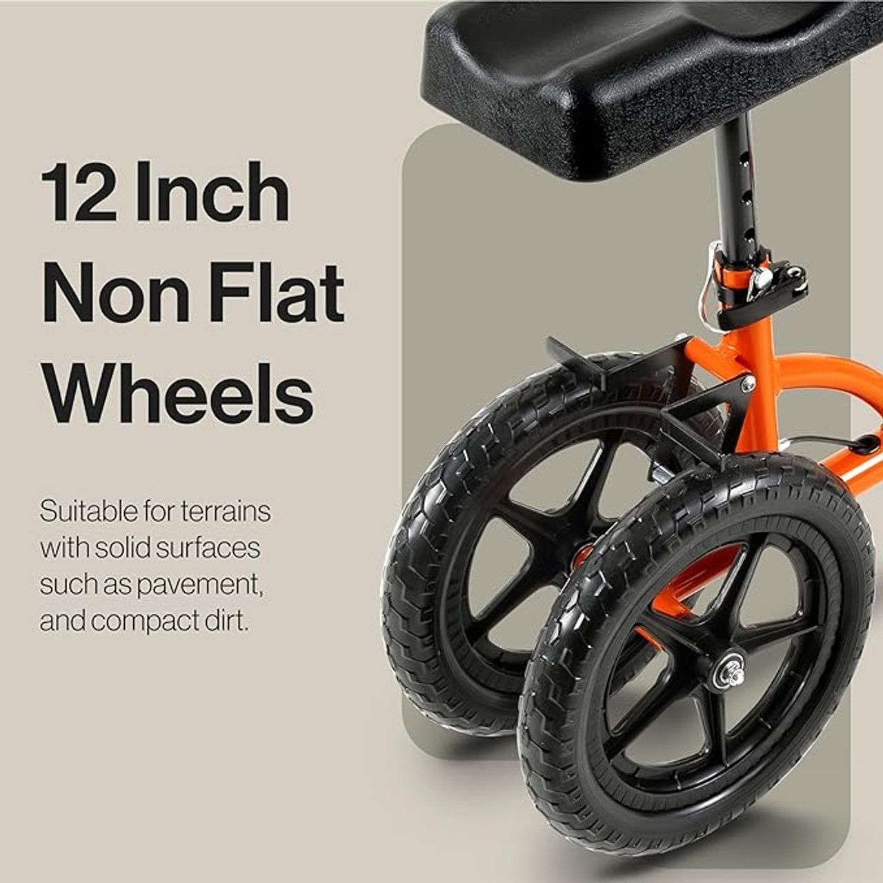 SuperHandy GUT148 Knee Walker Height Adjustable 330Lbs Max Weight - Orange by SuperHandy - Image 4