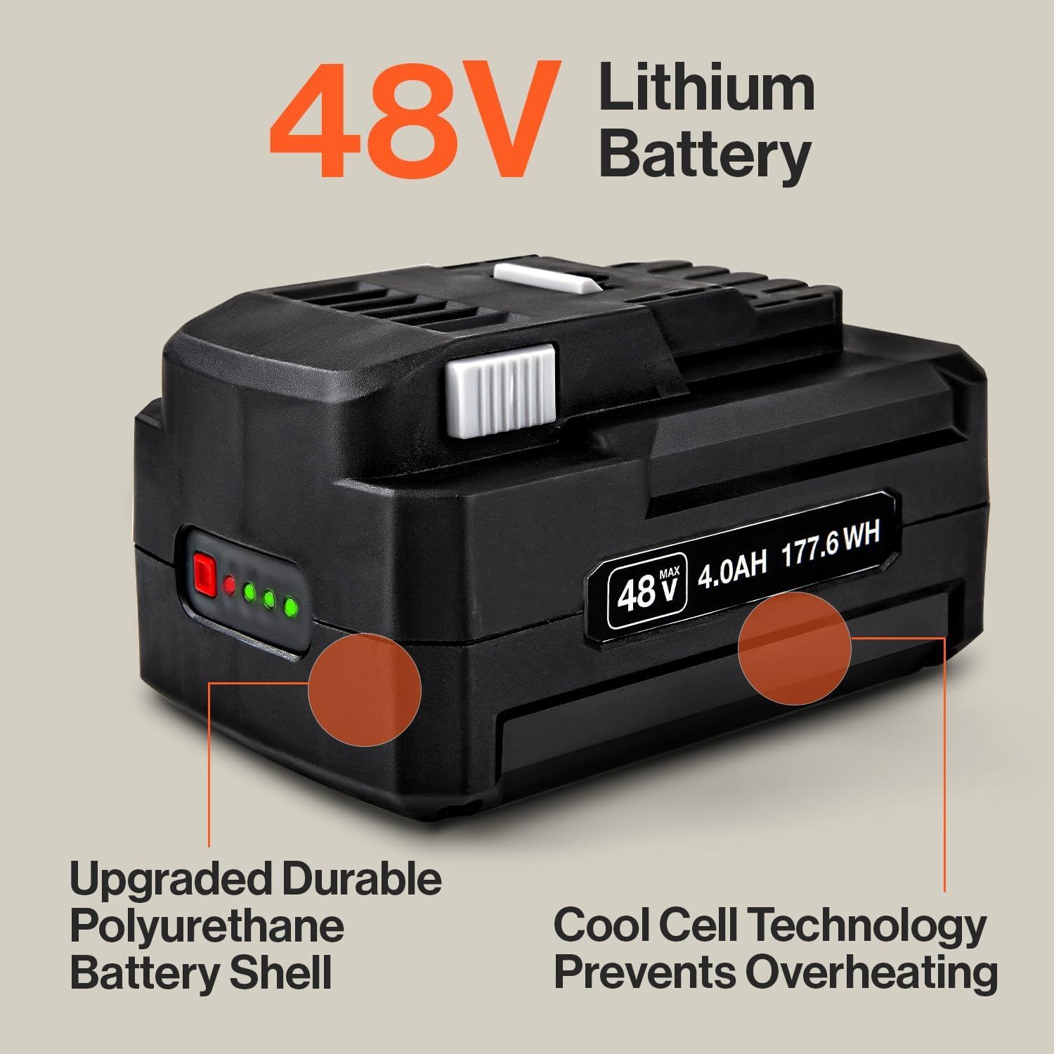 SuperHandy Super Duty Pro 4Ah Lithium Ion Rechargeable Battery - Black by SuperHandy - Image 3