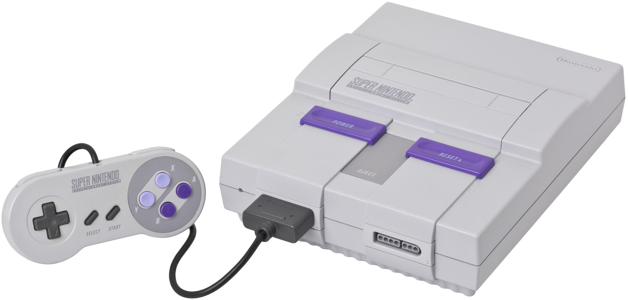 Super Nintendo SNES Bundle with Super Mario World - Gray by Nintendo - Refurbished condition - US$272.49