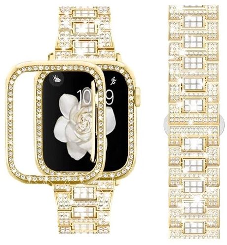Supoix Replacement Metal Band Compatible with Apple Watch Band 38mm/40mm/41mm/42mm/44mm/45mm/46mm - Gold by Supoix - Refurbished - Very Good condition - US$35.25