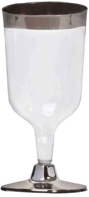 Tableluxe 25 Premium Plastic Wine Glasses (6oz) - Silver/Clear by Tableluxe - Refurbished - Brand New condition - US$22.18