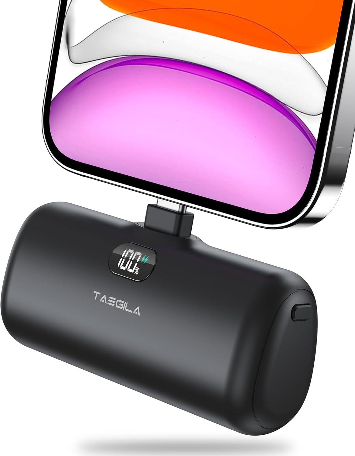 Taegila Small Portable Charger for iPhone 5000mAh with Built in Cable - Black by Taegila - Refurbished - Very Good condition - US$21.63