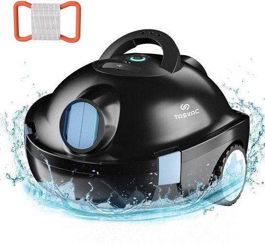 Tasvac Cordless Automatic Robotic Pool Vacuum Cleaner Y10 - Black by Tasvac - Refurbished - Very Good condition - US$73.54