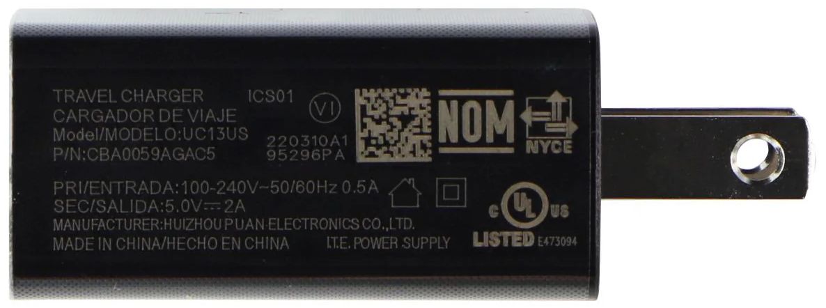 TCL Travel Charger Wall Adapter UC13US (Bulk Packaging) - Black by TCL - Refurbished - Brand New condition - Image 4