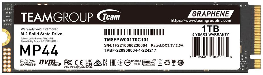 Team Group Elite MP44 M.2 PCIe 4.0 SSD - 1TB - Black by Team Group - Image 2