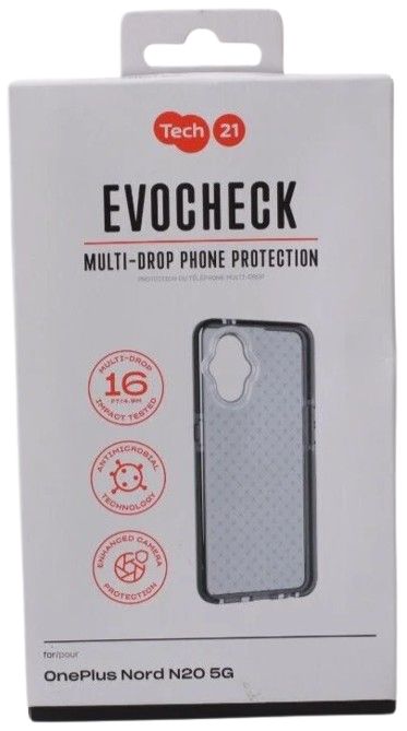 Tech21 EvoCheck Phone Case for OnePlus Nord N20 5G - Smokey Black by Tech21 - Refurbished - Brand New condition - US$71.48