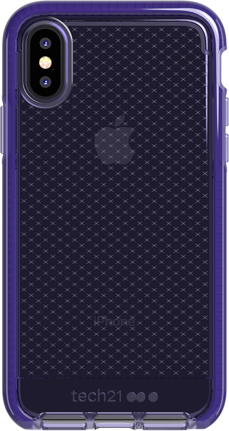 Tech21 Evo Check Series Phone Case for Apple iPhone X l iPhone Xs - Ultra Violet by Tech21 - Refurbished - Good condition - US$20.98