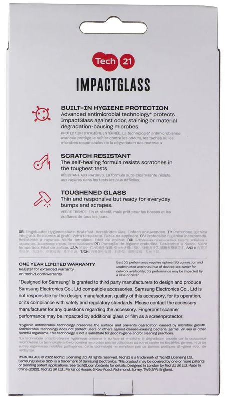 Tech21 ImpactGlass Series Screen Protector for Galaxy S22+ - Clear by Tech21 - Image 2