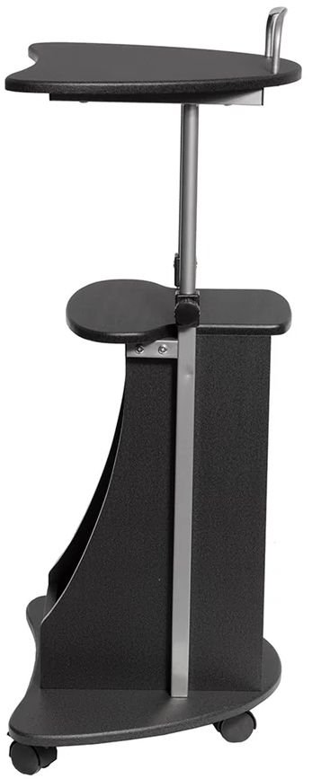 Techni Mobili Sit-to-Stand Rolling Adjustable Height Laptop Cart with Storage - Black by Techni Mobili - Image 3