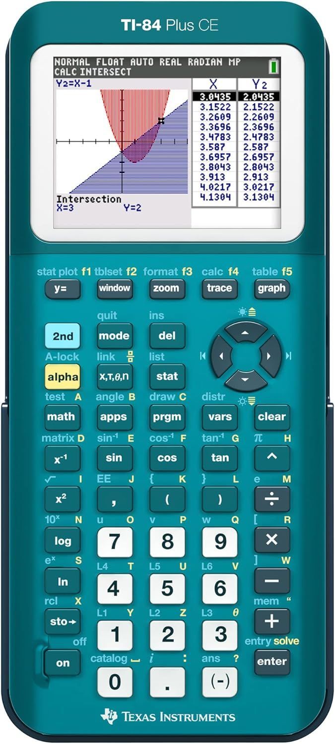 Texas Instruments TI-84 Plus CE Graphing Calculator - Teal by Texas - Refurbished - Very Good condition - US$201.49
