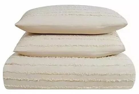 The Prairie By Rachel Ashwell 3 Piece Textured Stripe Comforter Set Queen - Creme by The Prairie - Image 2