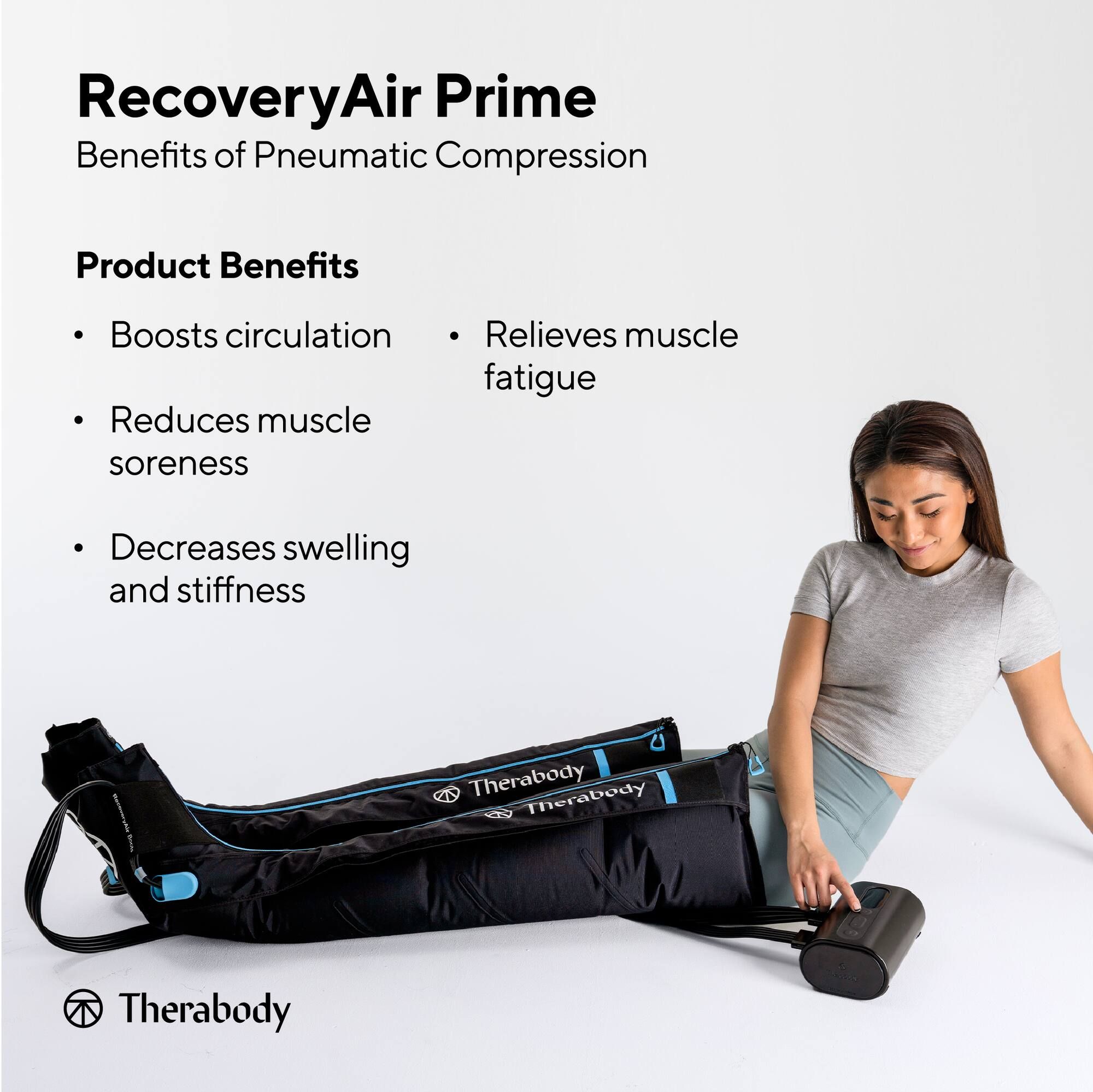 Therabody RecoveryAir Prime Compression Boots (Medium) - Black by Therabody - Image 8
