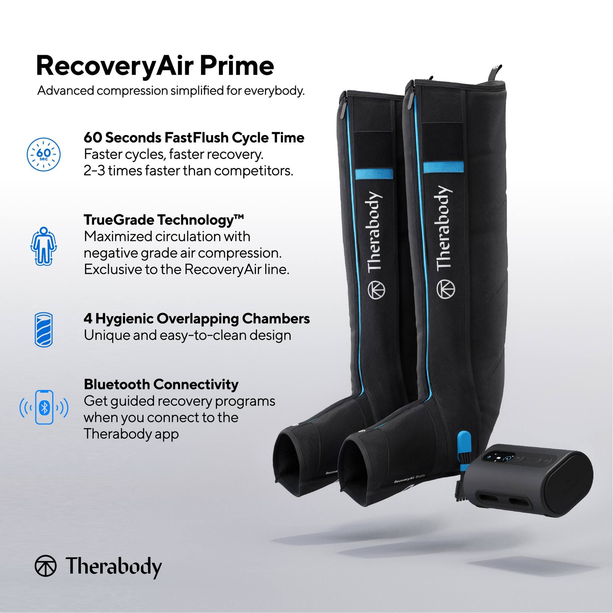 Therabody RecoveryAir Prime Compression Boots (Medium) - Black by Therabody - Image 9