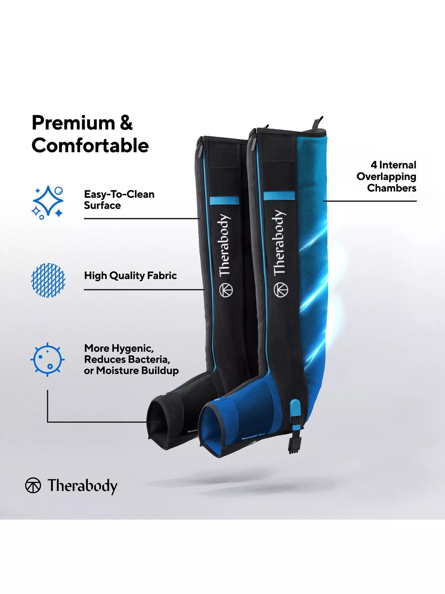 Therabody RecoveryAir Pro Compression Boots (Medium) - Black by Therabody - Image 4