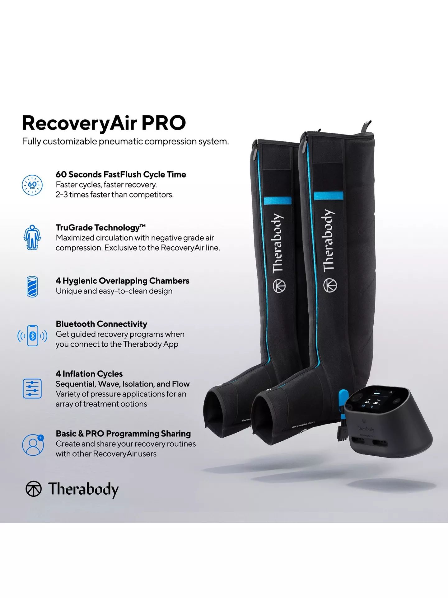 Therabody RecoveryAir Pro Compression Boots (Medium) - Black by Therabody - Image 6