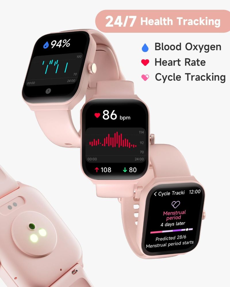 TOOBUR IDW16 Smartwatch - 49mm - Pink Plastic Case with Pink Silicone Silicone Band by TOOBUR - Refurbished - Very Good condition - Image 3