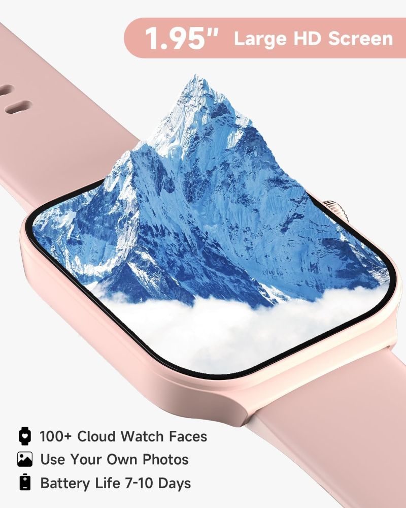 TOOBUR IDW16 Smartwatch - 49mm - Pink Plastic Case with Pink Silicone Silicone Band by TOOBUR - Refurbished - Very Good condition - Image 4