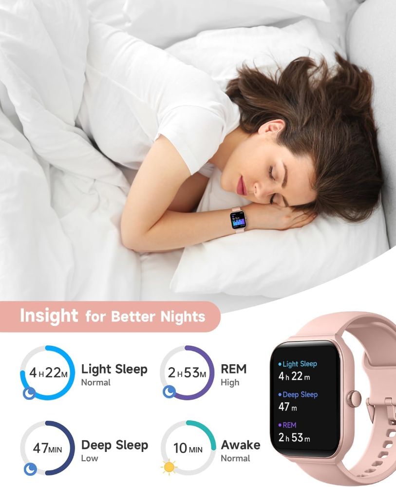 TOOBUR IDW16 Smartwatch - 49mm - Pink Plastic Case with Pink Silicone Silicone Band by TOOBUR - Refurbished - Very Good condition - Image 6