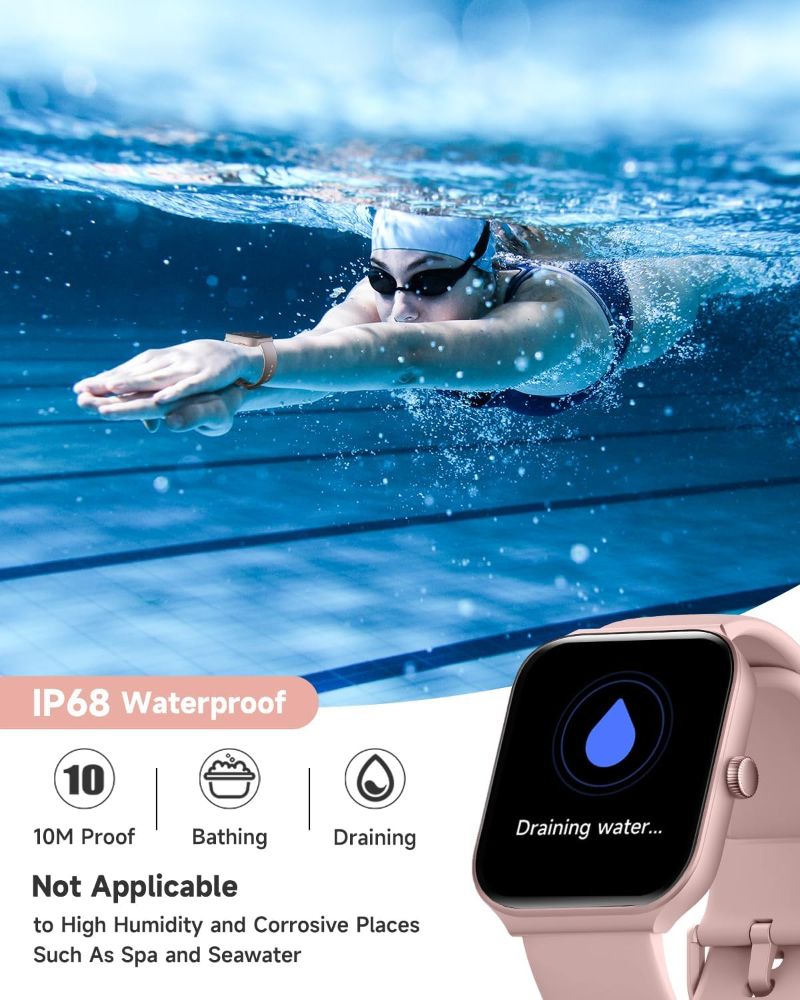 TOOBUR IDW16 Smartwatch - 49mm - Pink Plastic Case with Pink Silicone Silicone Band by TOOBUR - Refurbished - Very Good condition - Image 7