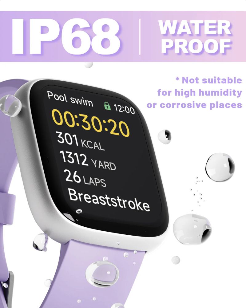 TOOBUR IDW26 Smartwatch - 46mm - Rose Gold Plastic Case with Pink Silicone Silicone Band by TOOBUR - Image 5