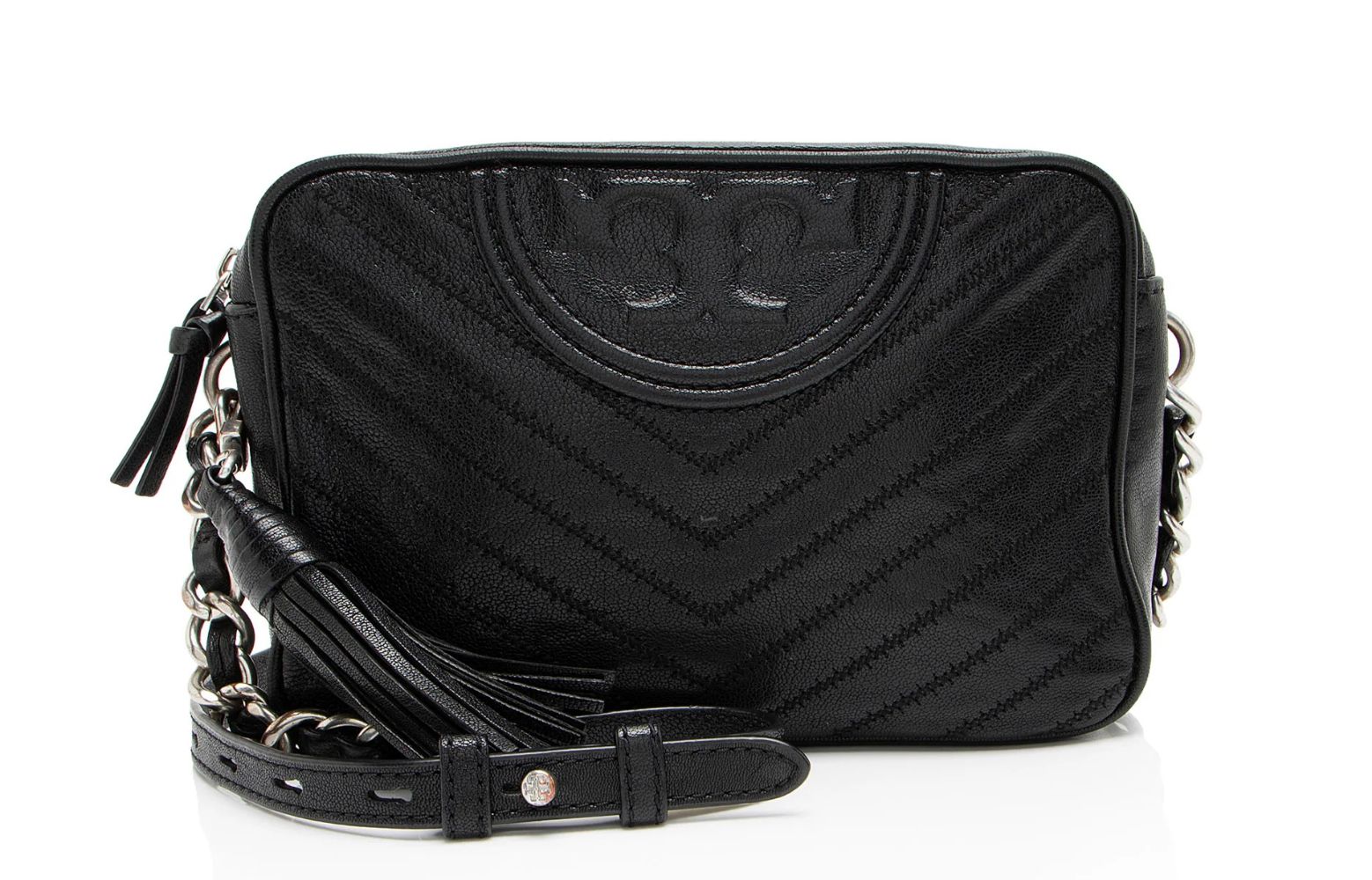 Discontinued Tory Burch Fleming Backpack- almost new Small Fleming Polished-Grain Shoulder Bag: Women main image 2