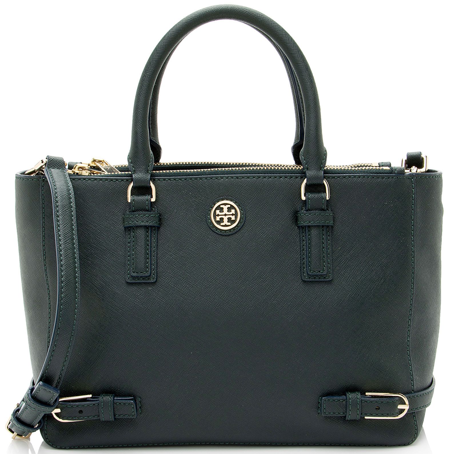 Tory Burch Saffiano Robinson Small Multi Tote - Leather - Green by Tory Burch - Refurbished - Very Good condition - US$172.49