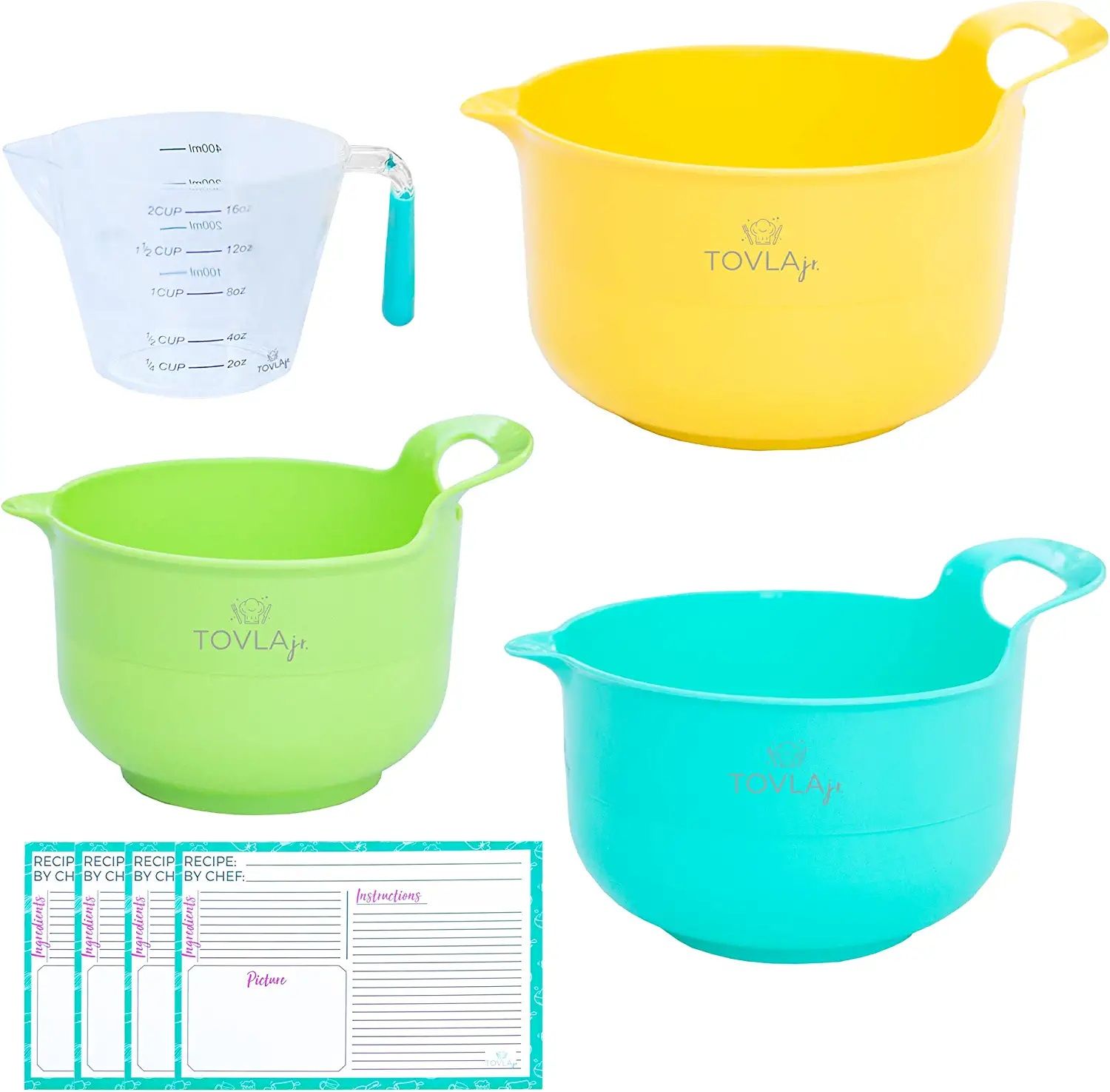 Tovla Jr. Cooking and Baking Mixing Bowl and Pitcher Set for Kids - Multicolor by Tovla Jr. - Refurbished - Brand New condition - US$48.84