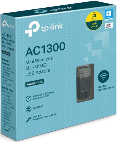 TP-Link (Archer T3U) AC1300 Mini Wireless MU-MIMO USB Adapter - Black by TP-Link - Refurbished - Very Good condition - Image 2