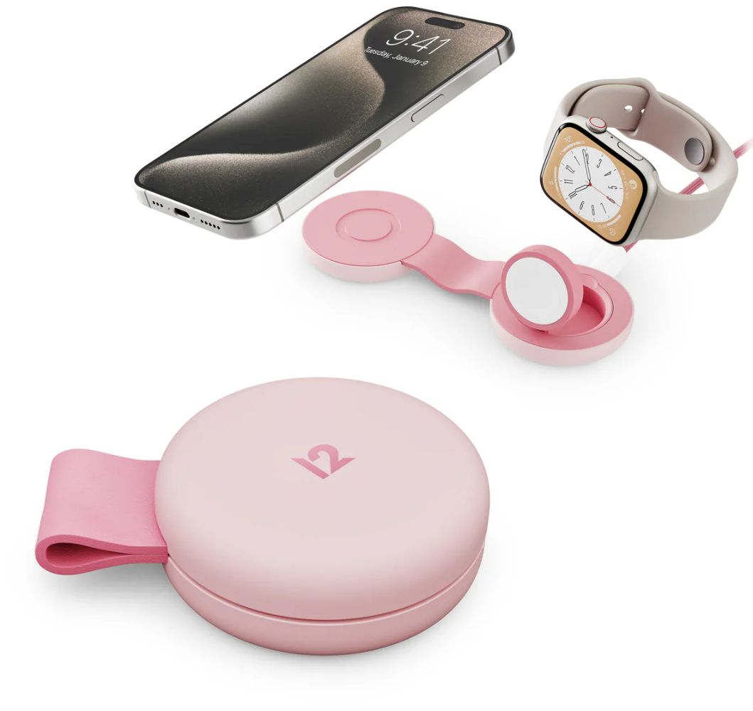 Twelve South ButterFly SE 2-in-1 Qi2 Travel Charger - Pink - Very Good by Twelve South - Refurbished - Very Good condition - US$66.44