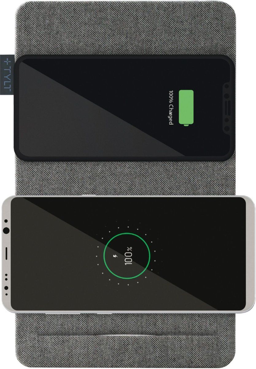 TYLT Mat 10W Qi Certified Dual Wireless Charging Pad - Grey by TYLT - Refurbished - Brand New condition - Image 2