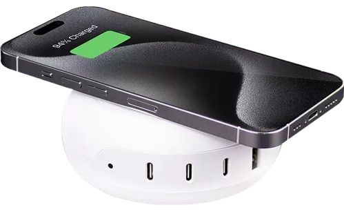 Tylt Multi Port 100W Power Delivery Hub with Wireless Charging (3 USB-C + 1 USB-A) - White by Tylt - Image 2