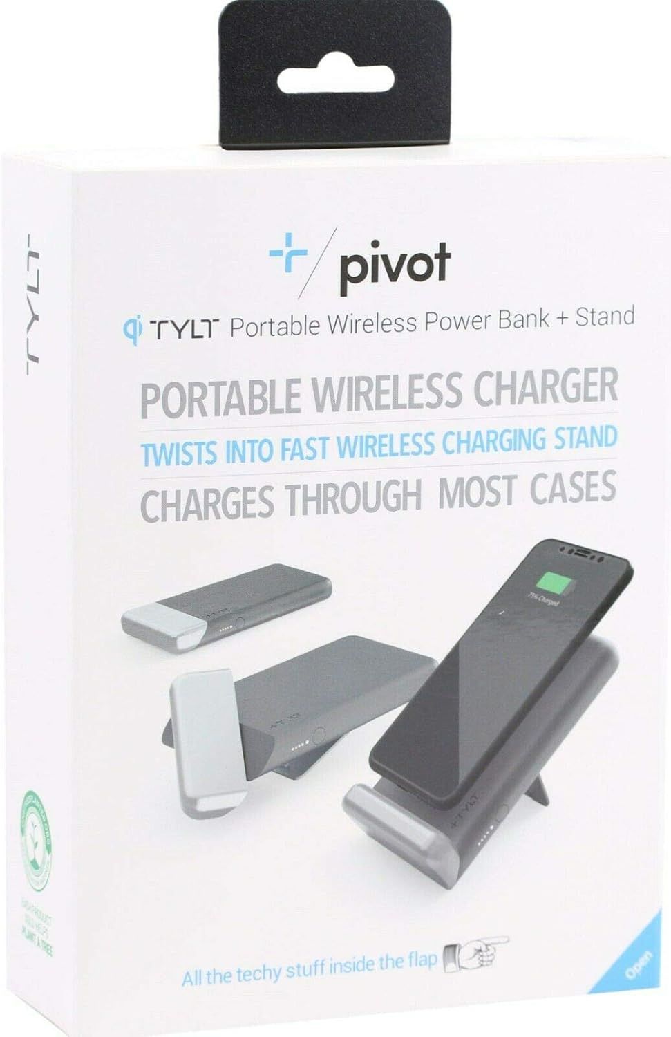 Tylt Pivot Portable Wireless Power Bank + Stand - Black by Tylt - Refurbished - Brand New condition - Image 2