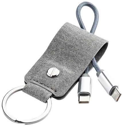 Tylt USB-C to USB-C Portable Keychain Cable - Gray by Tylt - Image 3