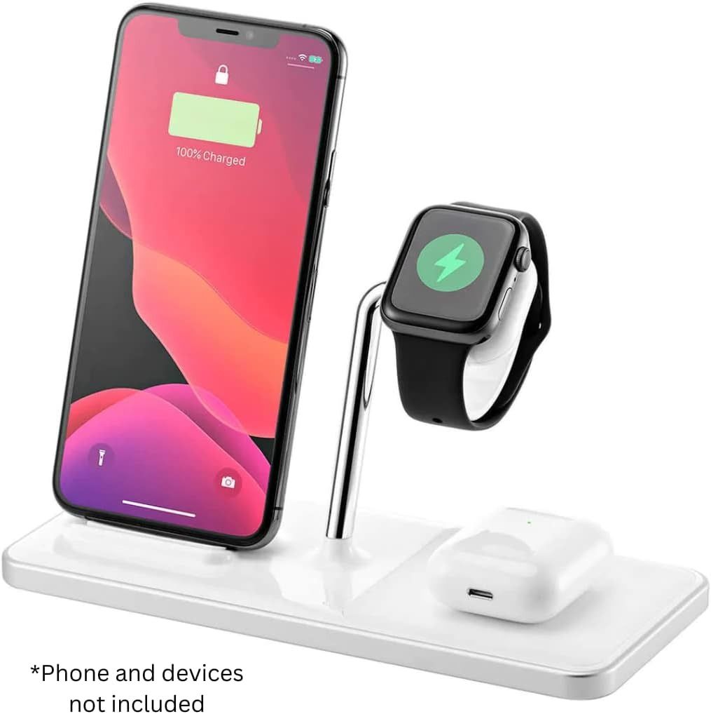 Ubio Labs 3-in-1 Wireless Charging Stand Qi Compatible - White by Ubio Labs - Refurbished - Very Good condition - Image 2
