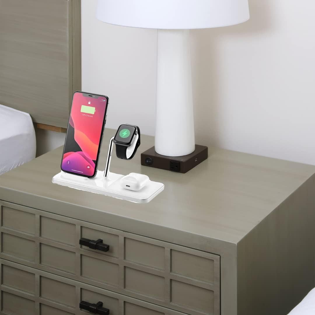 Ubio Labs 3-in-1 Wireless Charging Stand Qi Compatible - White by Ubio Labs - Refurbished - Very Good condition - Image 3