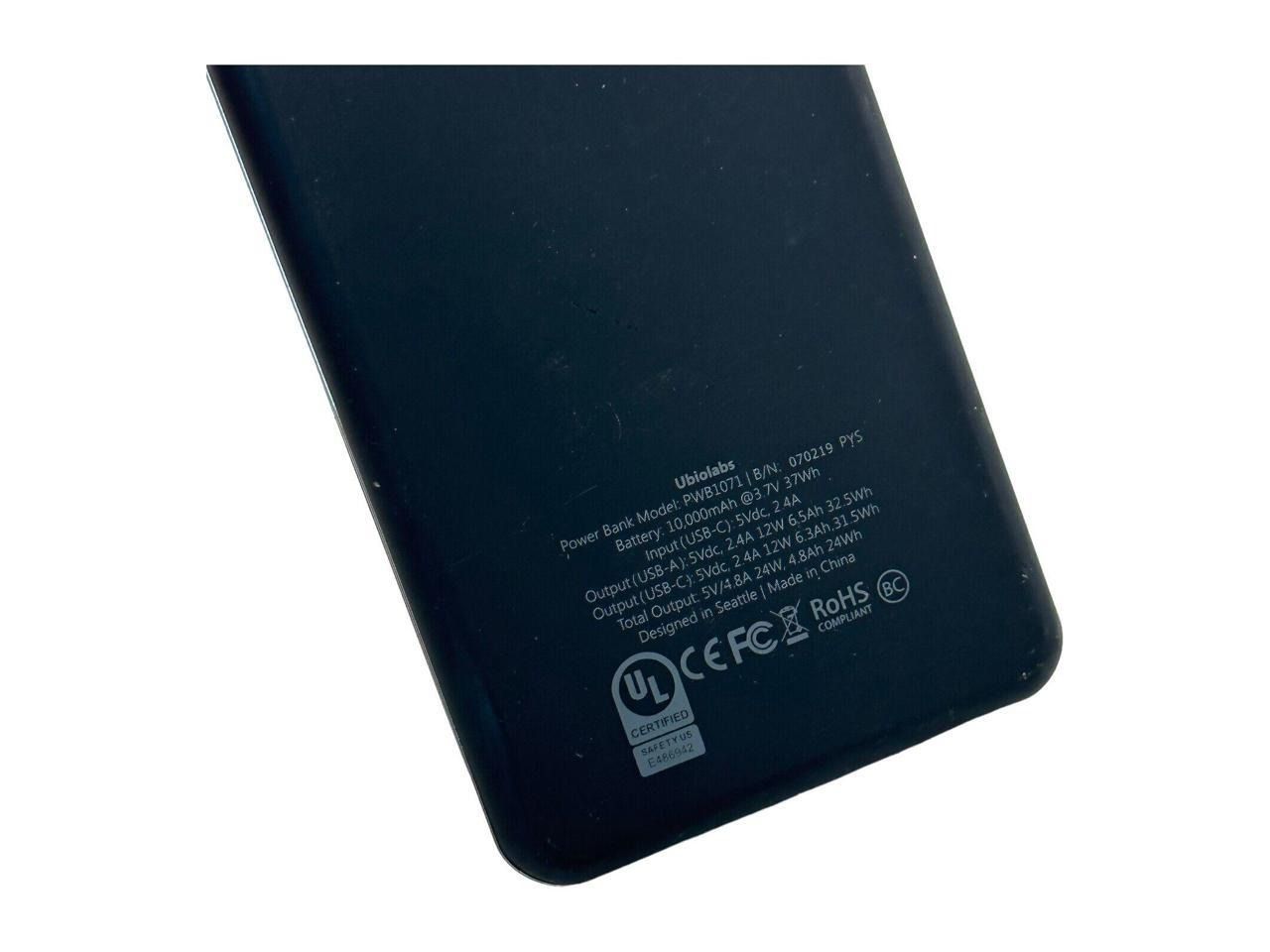 Ubio Labs PWB1071 Universal 10000 mAh Slim Power Bank - Black by Ubio Labs - Refurbished - Very Good condition - Image 5