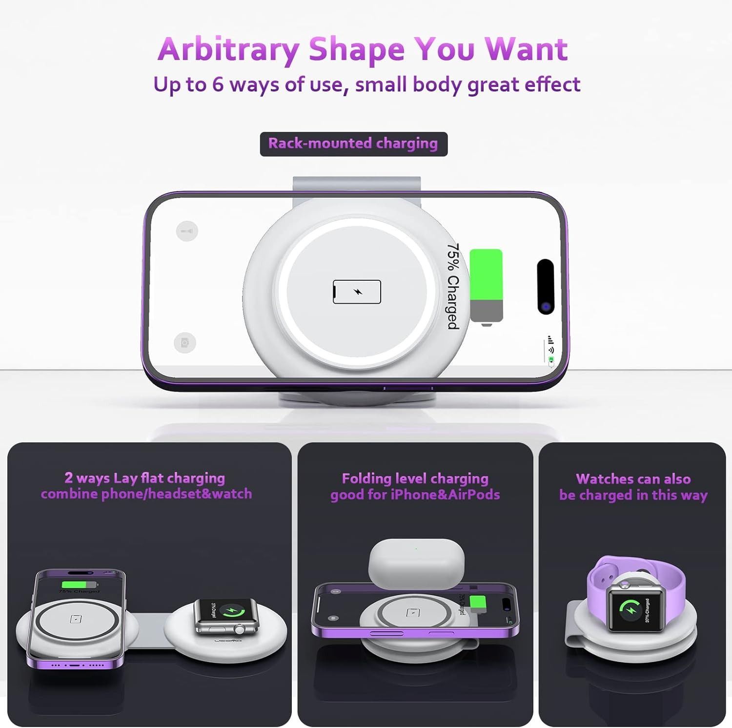 UCOMX Nano Mini Magnetic 2 in 1 Wireless Charger - White by UCOMX - Refurbished - Very Good condition - Image 3