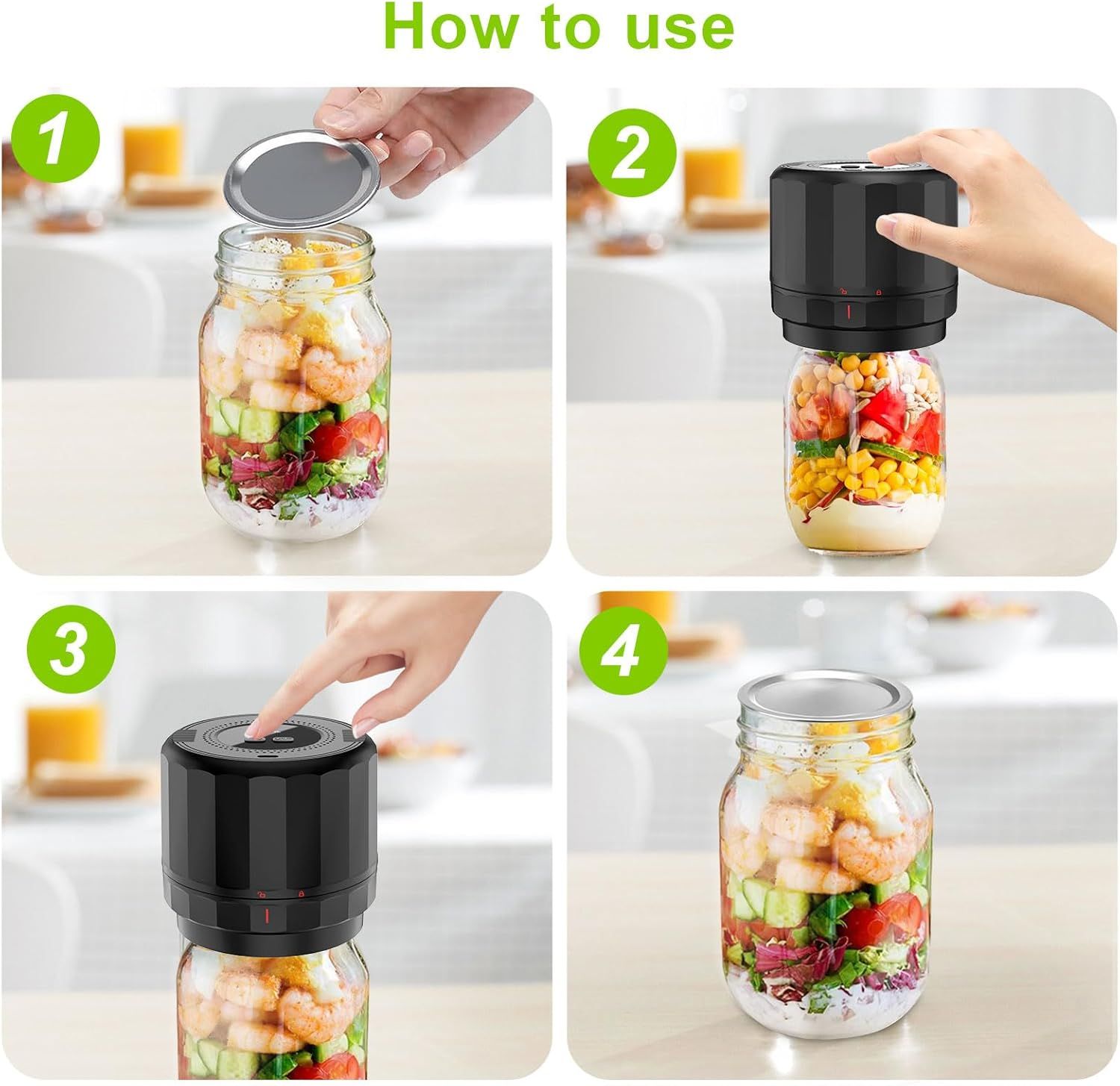 Unerver M11 Electric Mason Jar Vacuum Sealer - Black by Unerver - Image 3