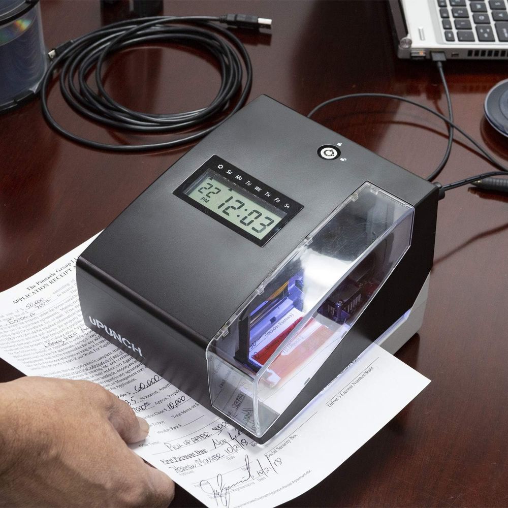 uPunch CR1000 Digital Time Clock and Date Stamp with 50 Time Cards - Black by uPunch - Image 9