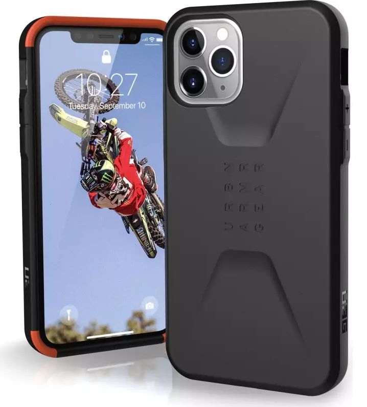 Urban Armor Gear Civilian Case for Apple iPhone 11 Pro - Black/Orange by Urban Armor Gear - Refurbished - Brand New condition - US$13.98