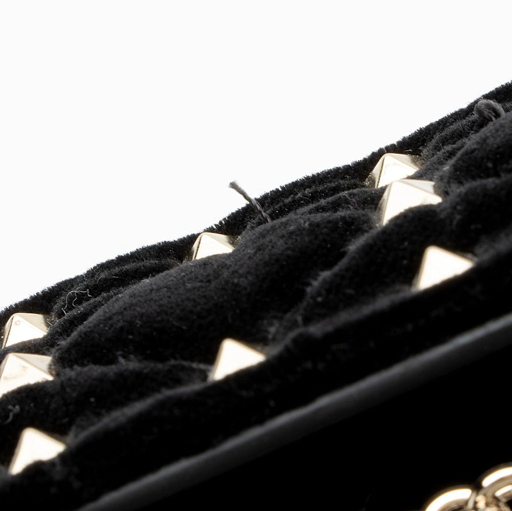 Valentino Velvet Rockstud Spike Up Shoulder Bag - Velvet - Black by Valentino - Image 12