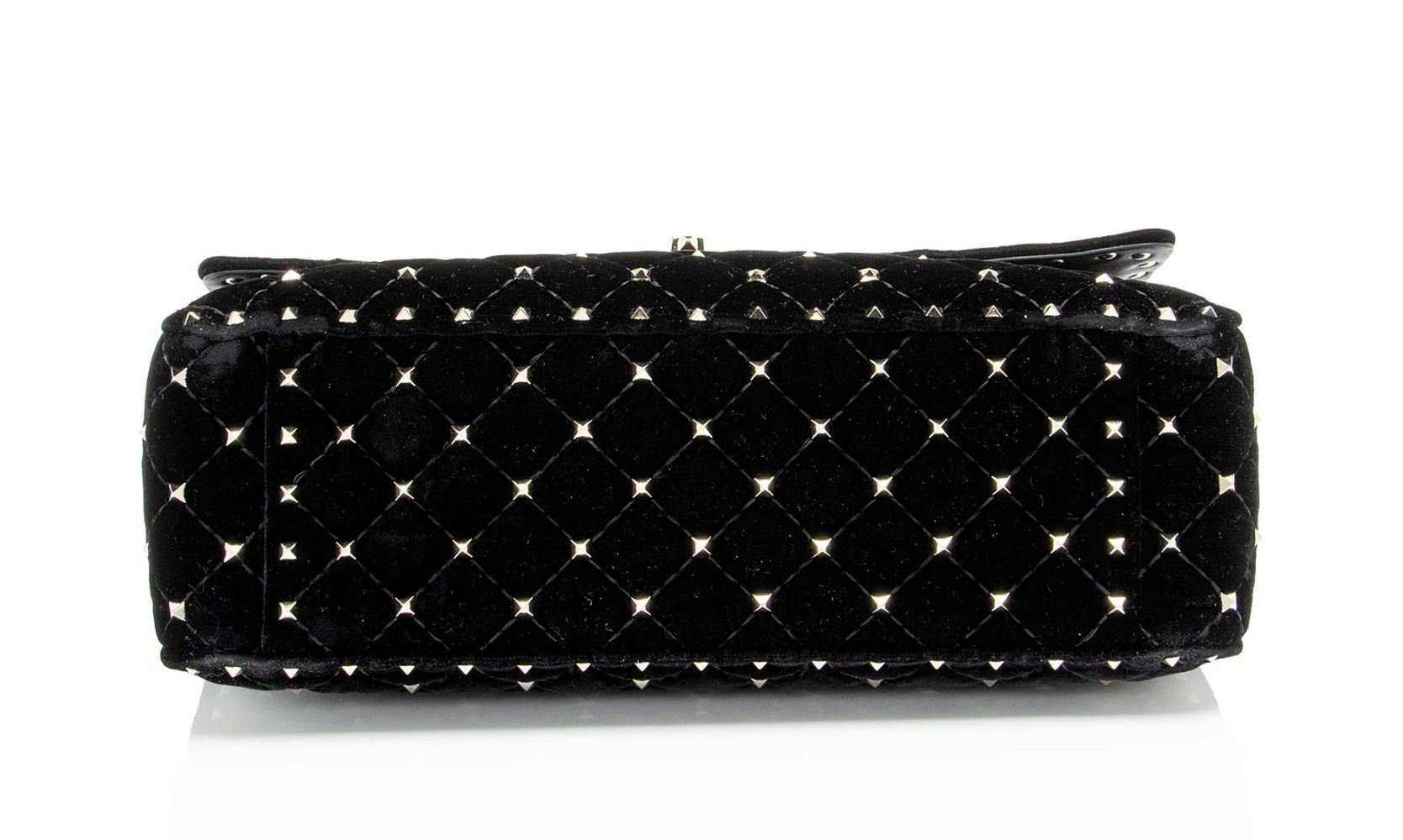Valentino Velvet Rockstud Spike Up Shoulder Bag - Velvet - Black by Valentino - Image 4