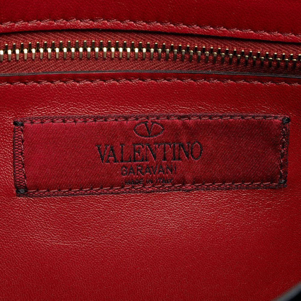 Valentino Velvet Rockstud Spike Up Shoulder Bag - Velvet - Black by Valentino - Image 7