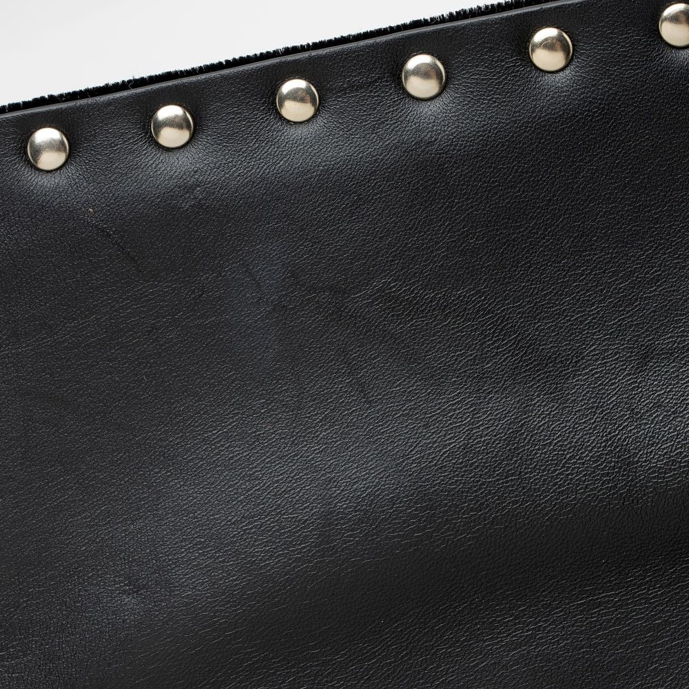 Valentino Velvet Rockstud Spike Up Shoulder Bag - Velvet - Black by Valentino - Image 10