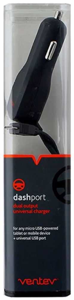 Ventev Dashport 2100c Dual Output Universal Car Charger with Micro USB Connector & 1A USB Port - Gray - Brand New by Ventev - Refurbished - Brand New condition - US$6.98