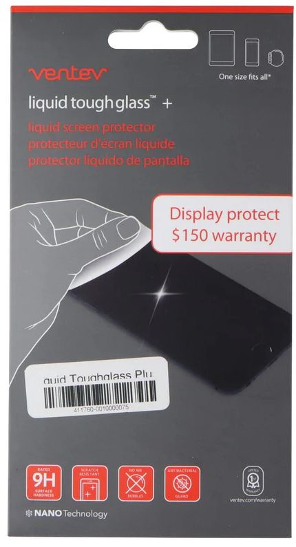 Ventev Liquid Tough Glass+Screen Protector for All Devices - Clear by Ventev - Refurbished - Brand New condition - US$8.78