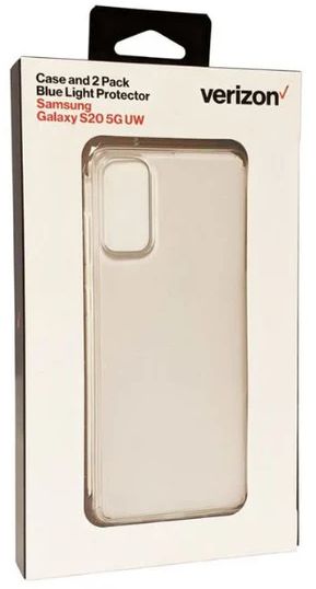 Verizon Clear Phone Case and 2 Pack Blue Light Screen Protector for Samsung Galaxy S20 5G UW - Clear by Verizon - Image 2