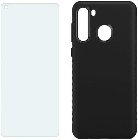 Verizon Clear Phone Case and Blue Light Screen Protector for Samsung Galaxy A21 - Black by Verizon - Refurbished - Very Good condition - US$19.99