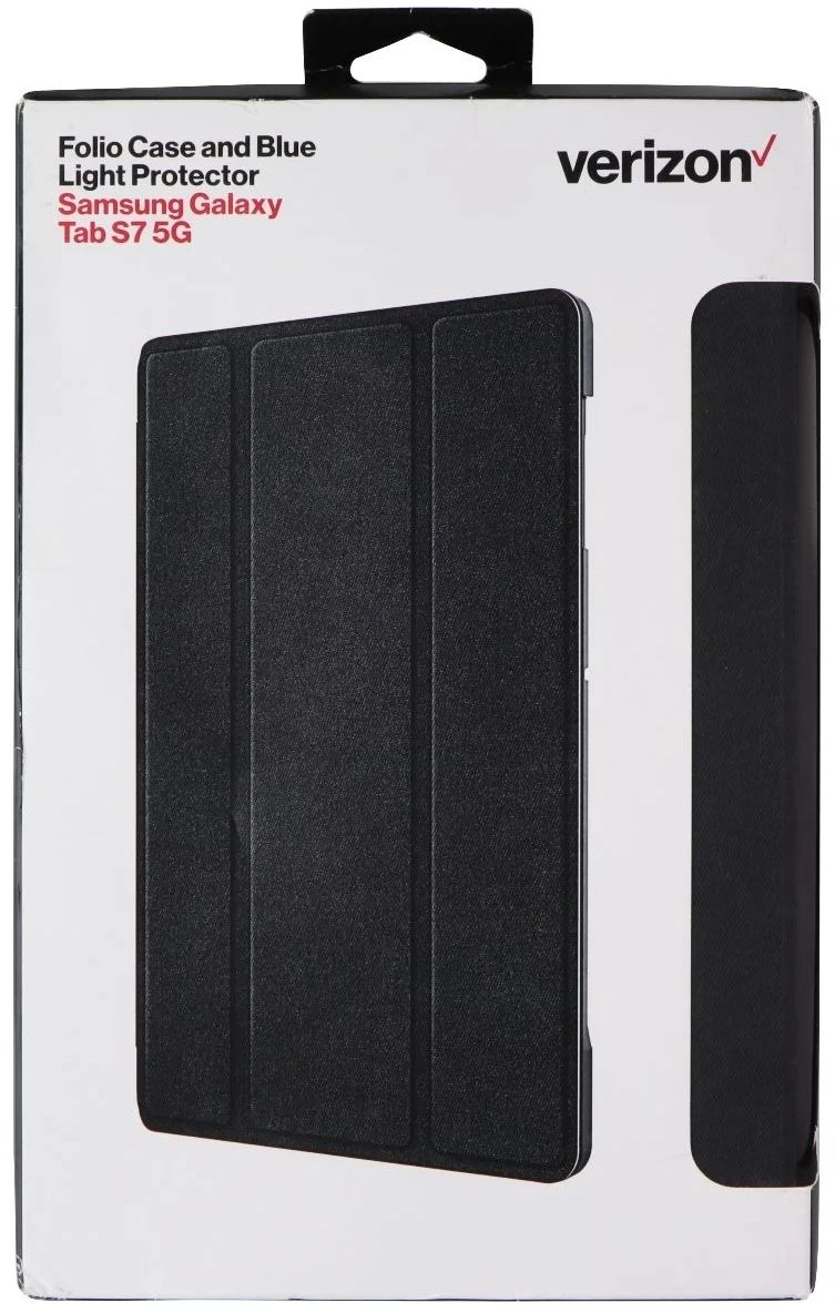 Verizon Folio Tablet Case and Blue Light Screen Protector for Samsung Galaxy Tab S7+ 5G - Black by Verizon - Image 3